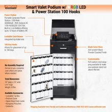 Valet Podium RGB LED Light & Power Station - 10