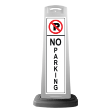 White Vertical Sign - No Parking Message