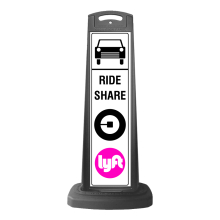 Black Vertical Sign - Ride Share Logo Message