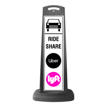 Black Vertical Sign - Ride Share Logo Message