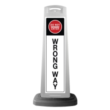 Valet White Vertical Panel w/Do Not Enter Wrong Way Reflective Sign P11