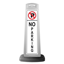 White Vertical Sign - No Parking Message
