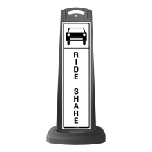 Black Vertical Sign - Ride Share Message