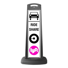 Black Vertical Sign - Ride Share Logo Message