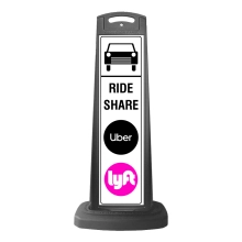 Black Vertical Sign - Ride Share Logo Message