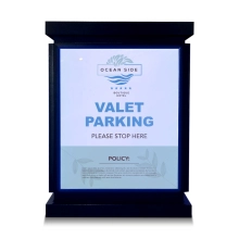 Glow Series Elite Valet Podium w/3-Sided WRGB LED Light and 150 Hooks
