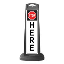 Valet Black Vertical Sign - Stop Here Message