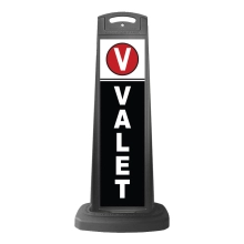 Black Vertical Sign w/Black Background & Valet Message