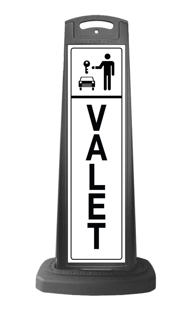 Valet Black Vertical Sign 