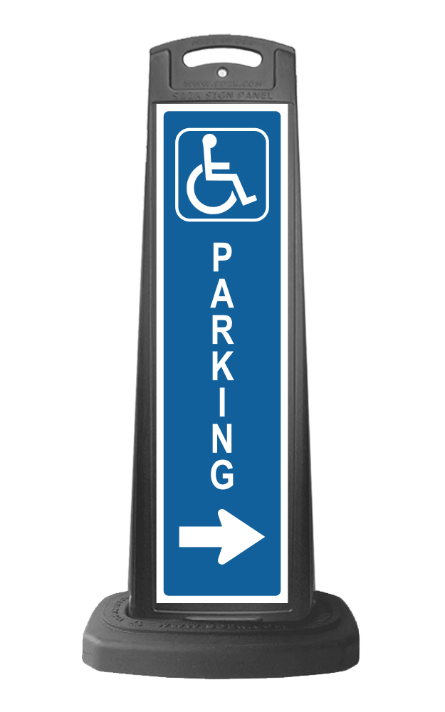 Black Vertical Sign - Handicap Parking Message