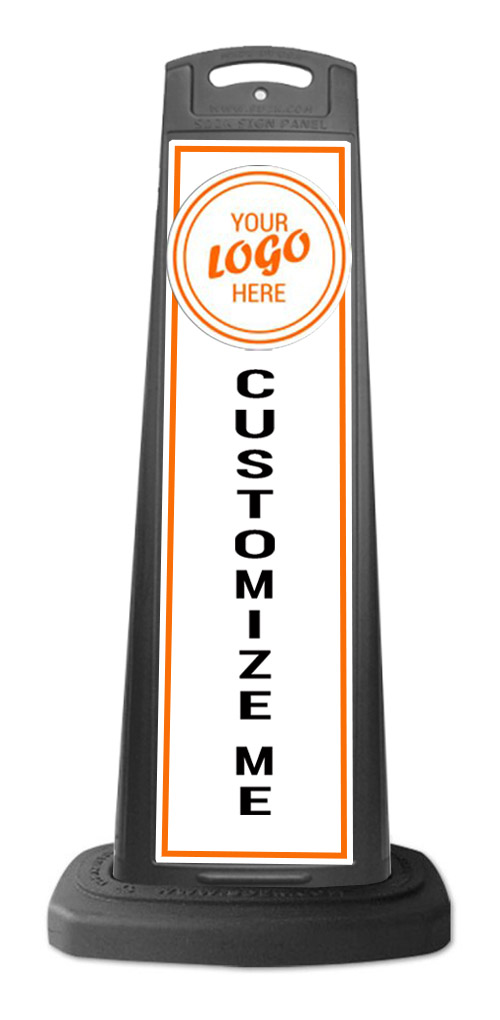 Black Vertical Sign Panel w/Custom Artwork