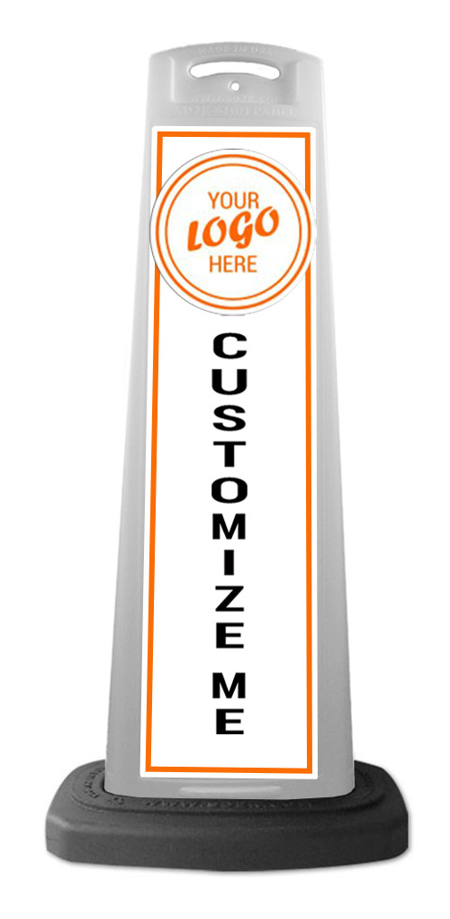 White Vertical Sign Panel w/Custom Artwork