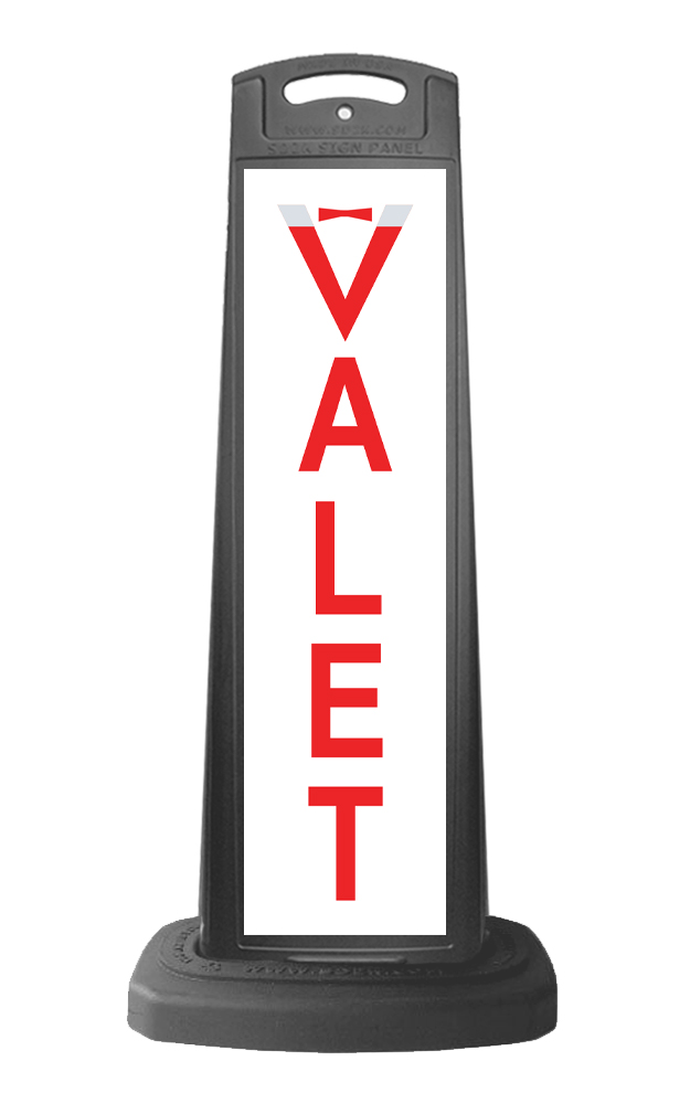 Valet Black Vertical Sign