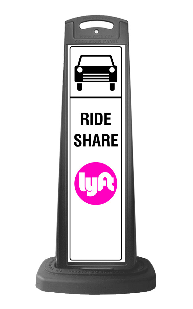 Black Vertical Sign - Ride Share Logo Message