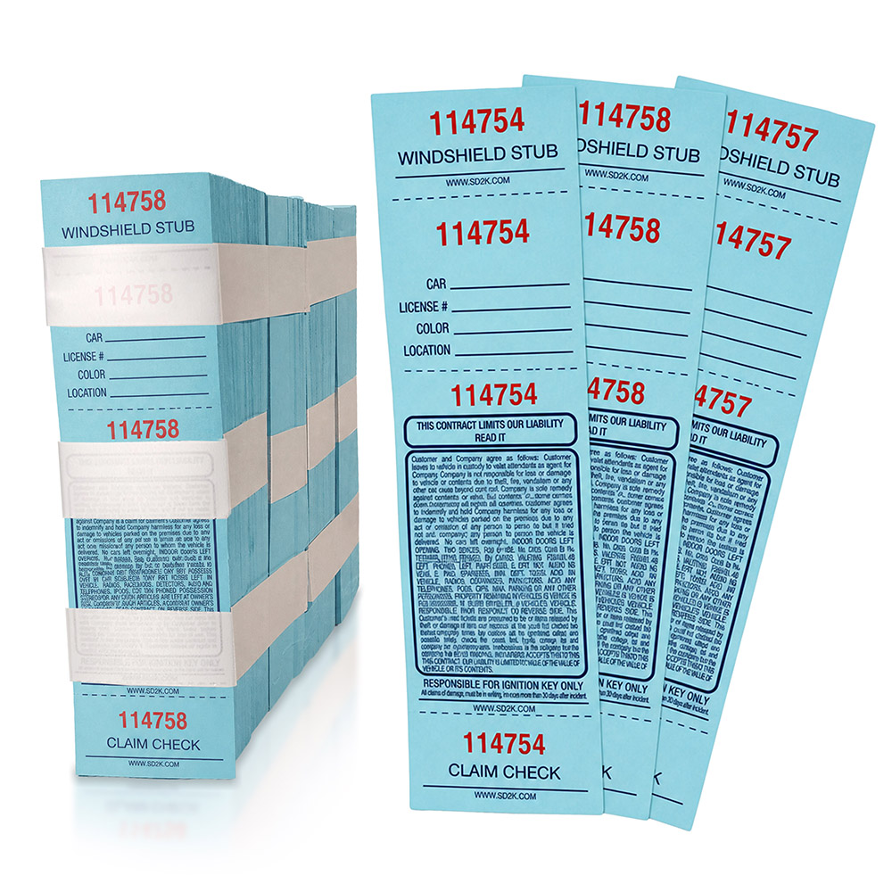 4-Part Valet Ticket (Pack of 1000)