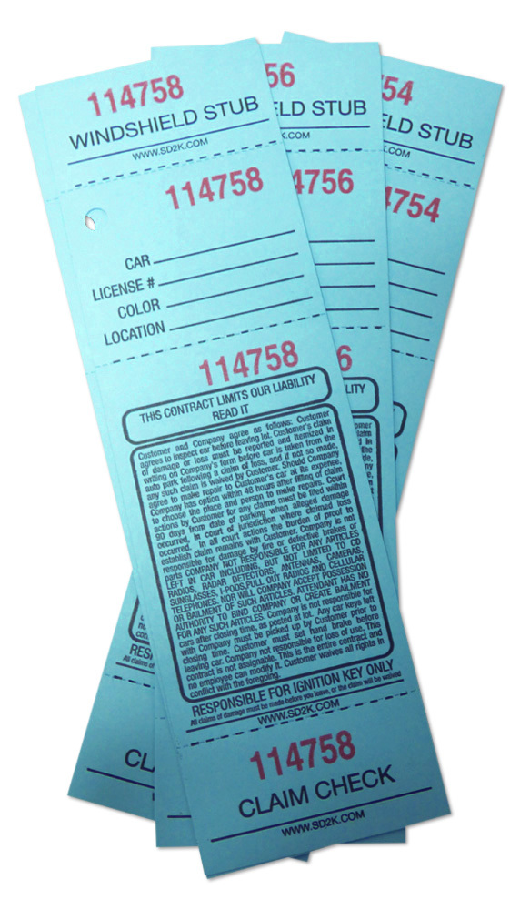 4-Part Valet Ticket (Pack of 1000)