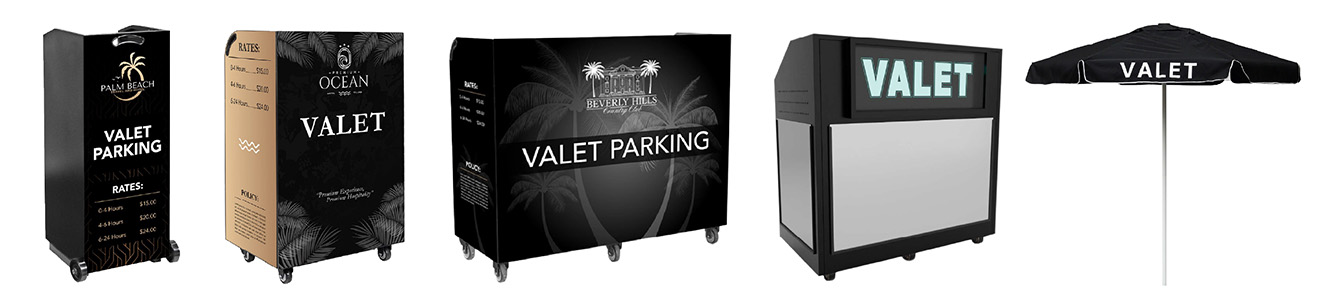 Valet Podiums and Umbrellas